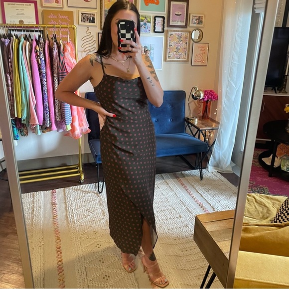 Zara Polka Dot Sleeveless Midi Dress - Picture 3 of 11